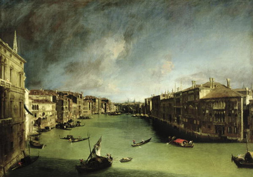 Detail of The Grand Canal, View of the Palazzo Balbi towards the Rialto Bridge, 1724 by Canaletto
