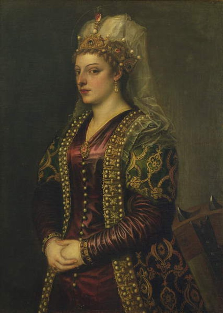 Detail of Portrait of Caterina Cornaro, wife of James II of Cyprus by Titian