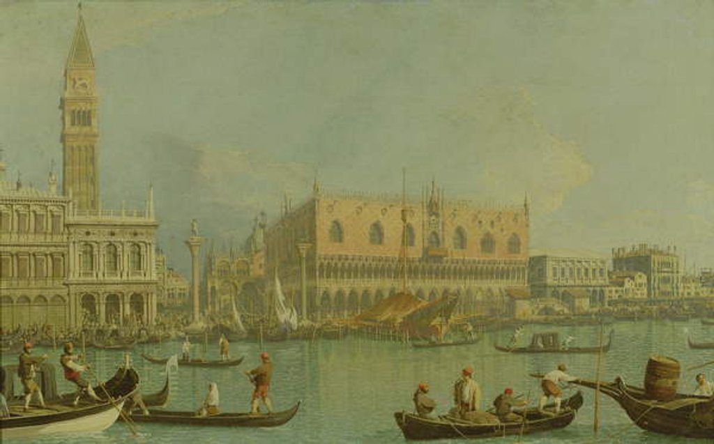 Detail of Ducal Palace and Piazzetta San Marco, c.1755 by Canaletto