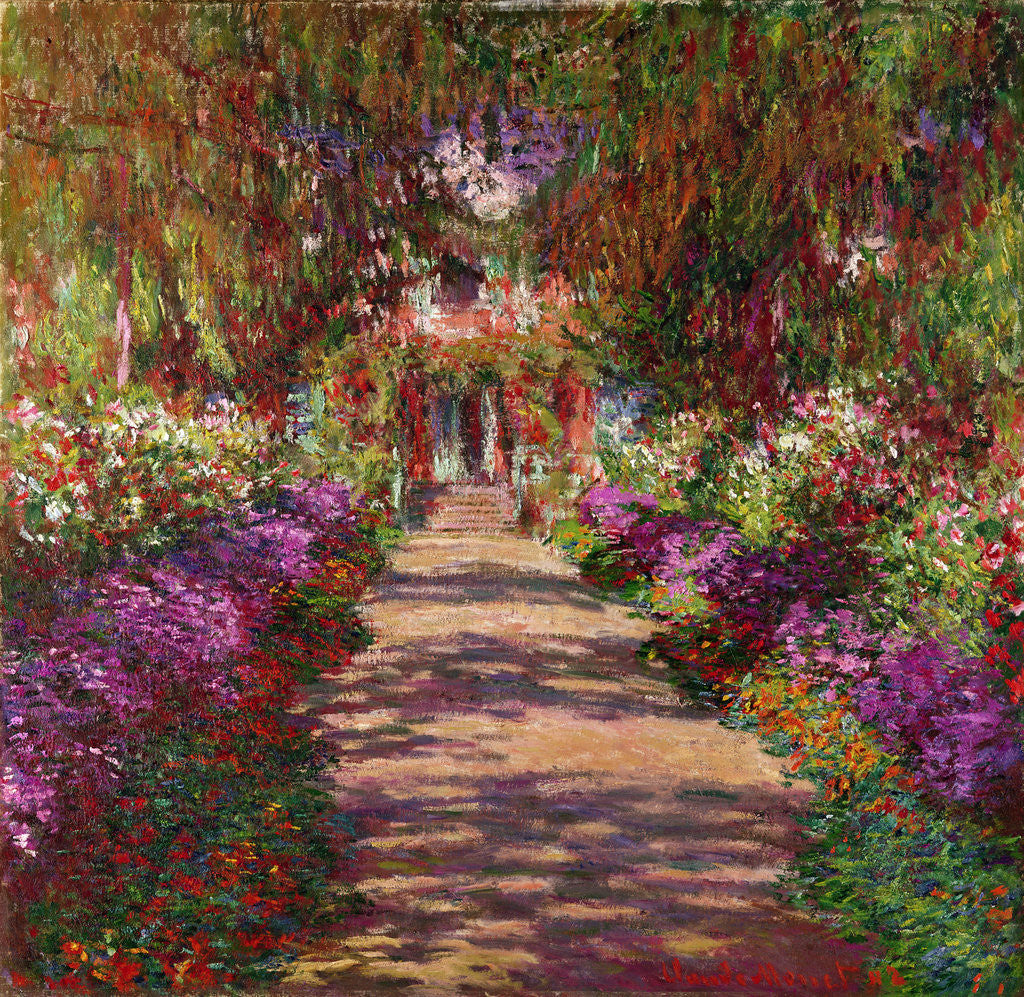 Detail of A Pathway in Monet's Garden, Giverny by Claude Monet