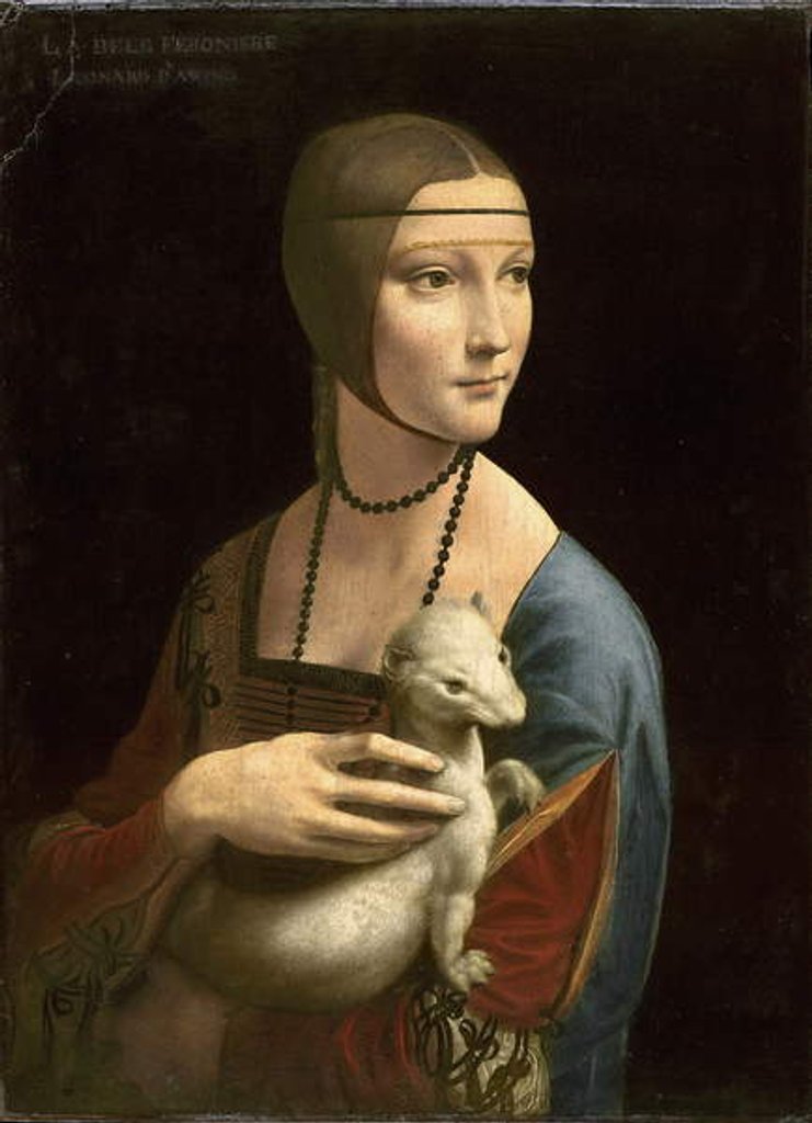 Detail of The Lady with the Ermine, 1496 by Leonardo da Vinci