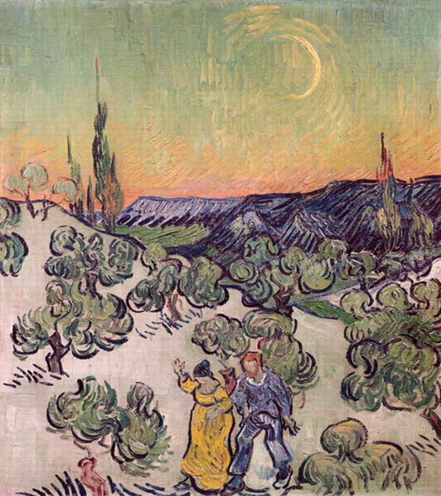 Detail of A Walk at Twilight, 1889-90 by Vincent van Gogh