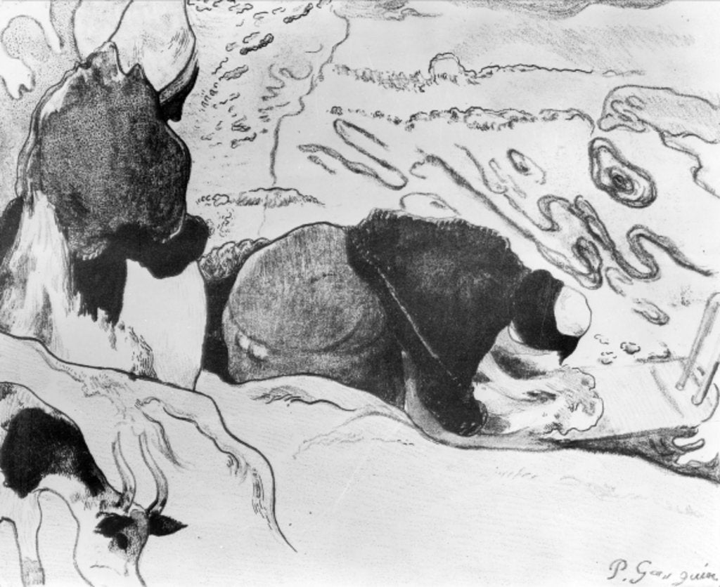 Detail of Breton Washerwomen, 1889 by Paul Gauguin