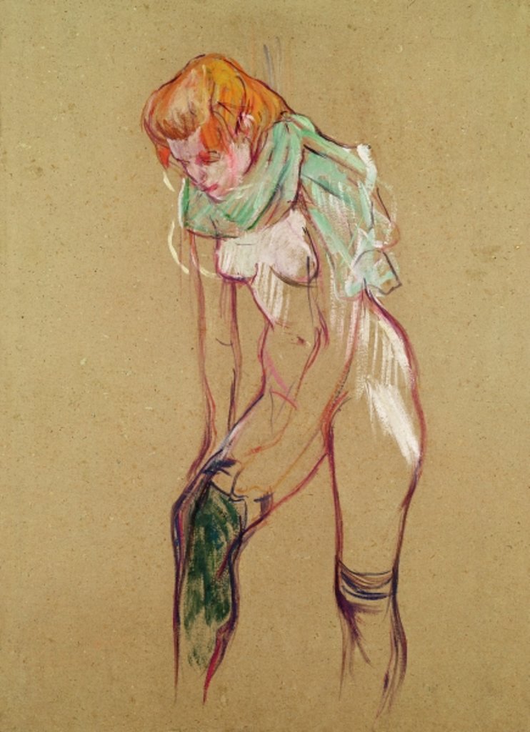 Detail of Woman Pulling Up her Stocking, 1894 by Henri de Toulouse-Lautrec