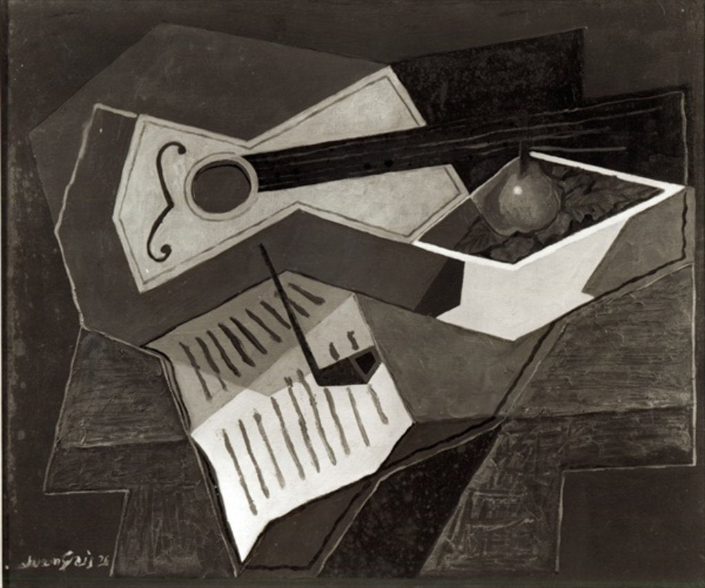 Detail of Guitar and Fruit bowl, 1926 by Juan Gris