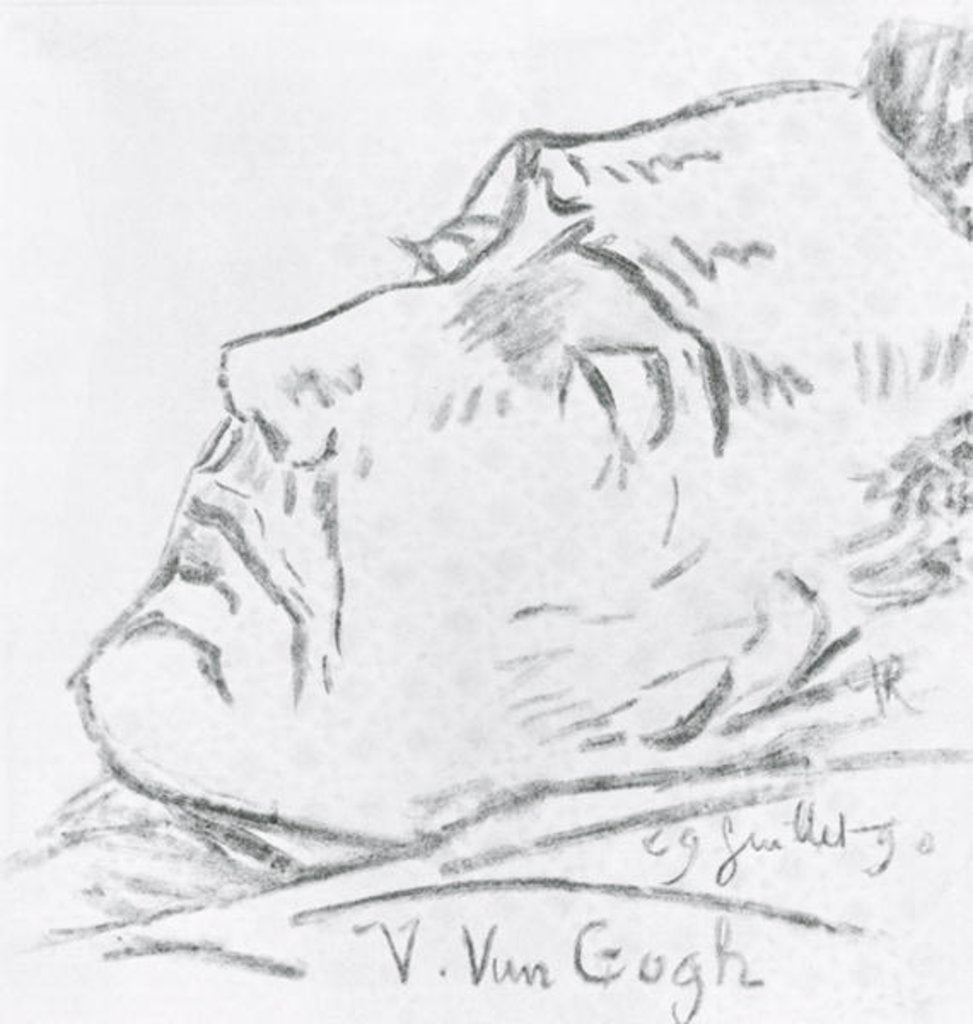 Detail of Portrait of Vincent Van Gogh on his deathbed, 29 July 1890 by Paul Gachet