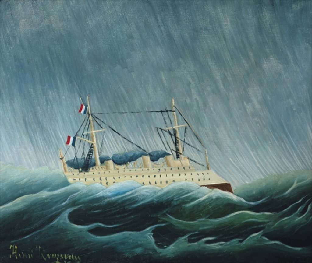 Detail of The storm-tossed vessel by Henri J.F. Rousseau