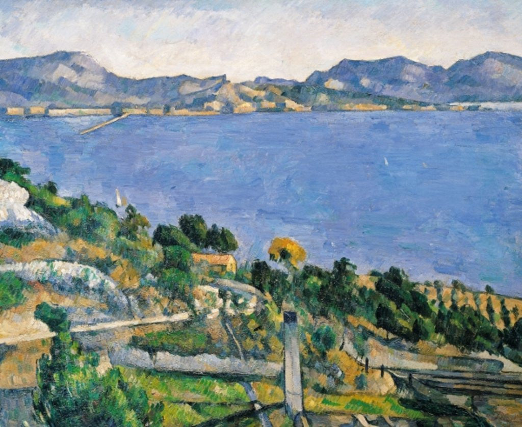Detail of L'Estaque, View of the Bay of Marseilles by Paul Cezanne