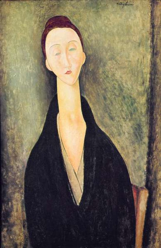 Detail of Madame Hanka Zborowska, 1918 by Amedeo Modigliani