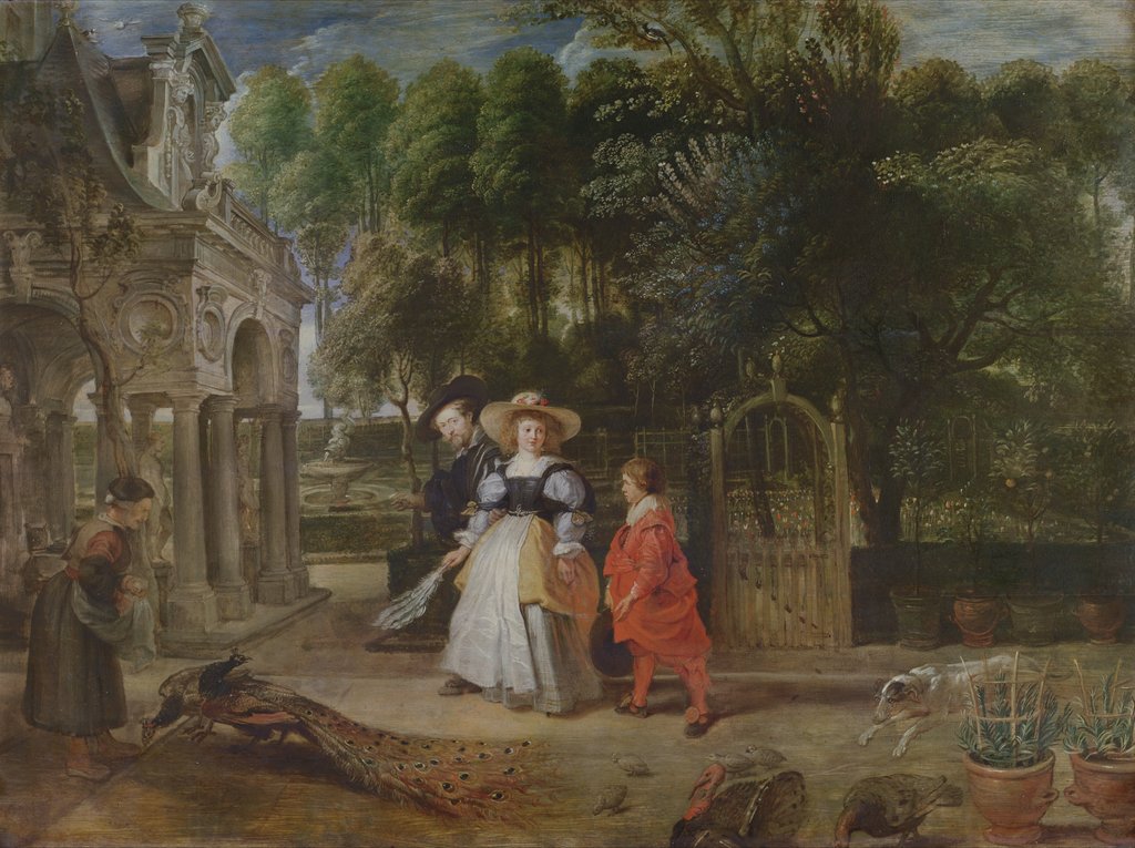 Detail of Rubens and Helene Fourment in the Garden by Peter Paul Rubens
