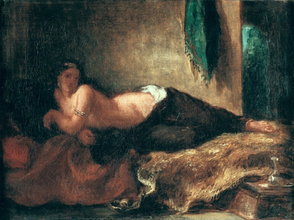 Detail of Odalisque by Ferdinand Victor Eugene Delacroix
