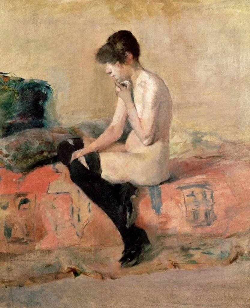 Detail of Nude Woman Seated on a Divan, 1881 by Henri de Toulouse-Lautrec