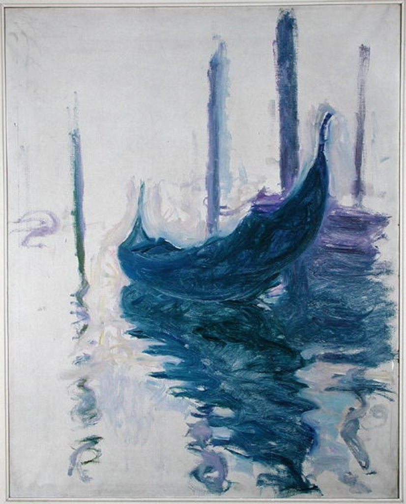 Detail of Gondolas in Venice by Claude Monet