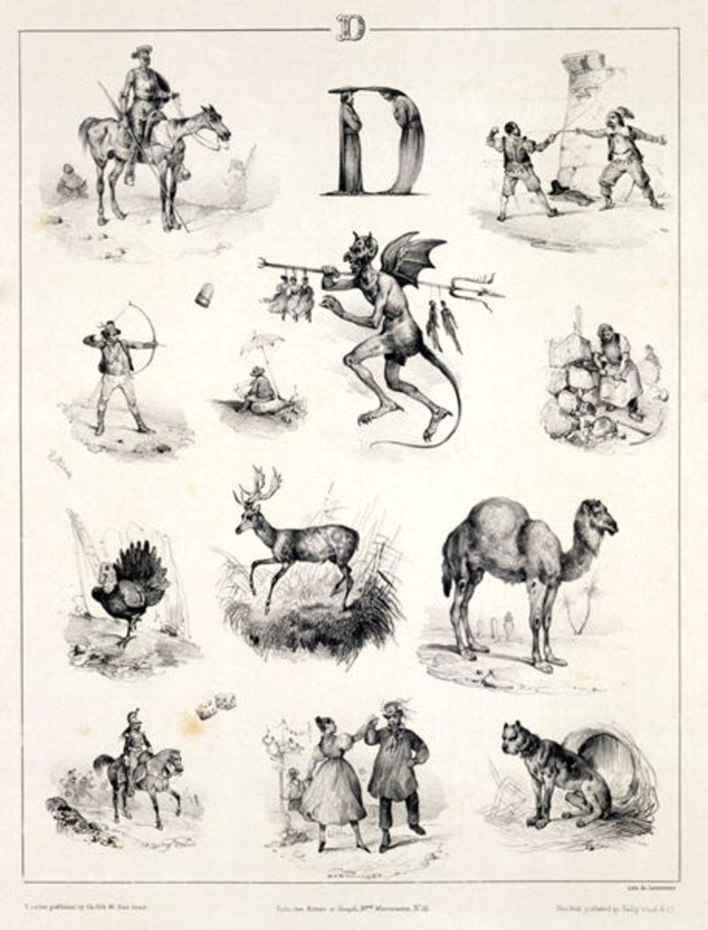 Detail of Letter D from an alphabet primer by Victor Adam