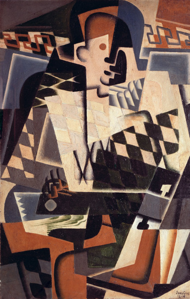 Detail of Harlequin with a Guitar, 1917 by Juan Gris