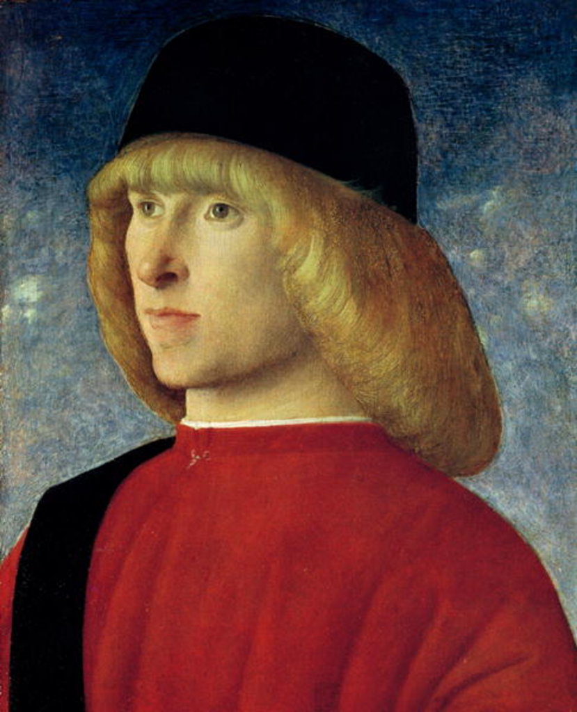 Detail of Portrait of a Young Senator, 1485-90 by Giovanni Bellini