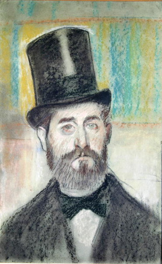 Detail of Man in an Opera Hat by Edgar Degas