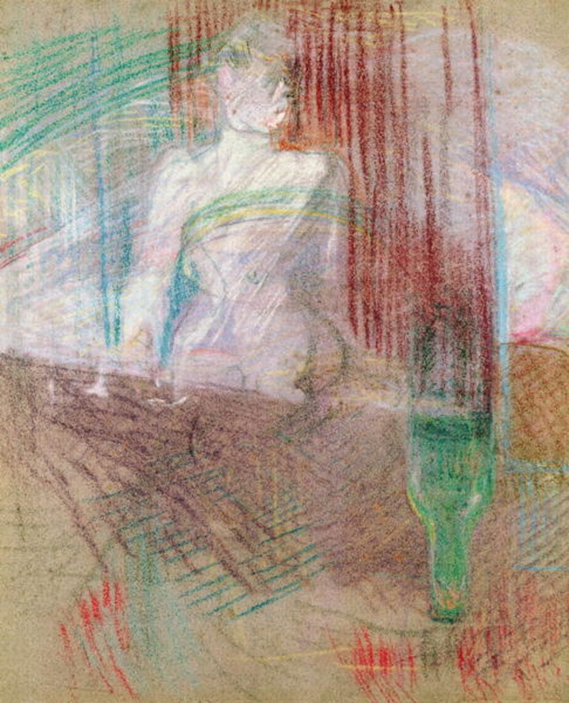 Detail of Woman standing behind a table by Henri de Toulouse-Lautrec