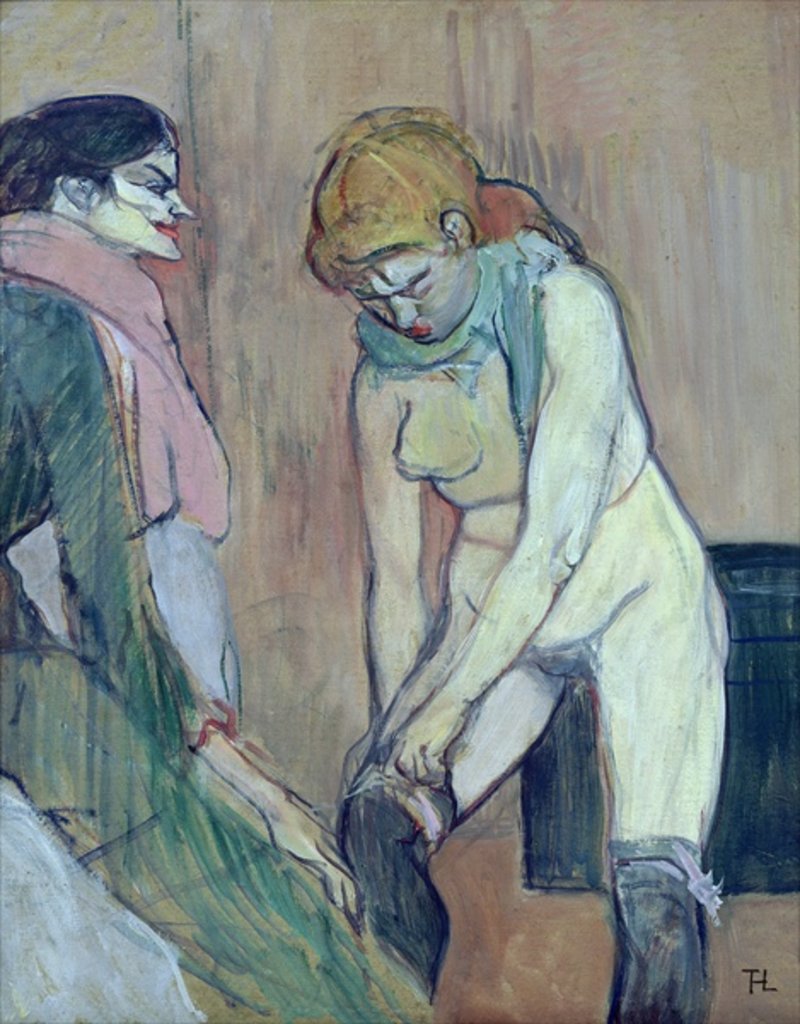 Detail of Woman Putting on her Stocking, or Woman of the House, c.1894 by Henri de Toulouse-Lautrec