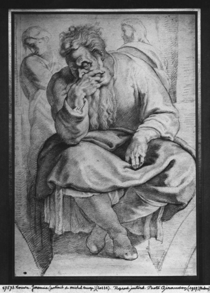 Detail of The Prophet Jeremiah, after Michelangelo Buonarroti by Peter Paul Rubens