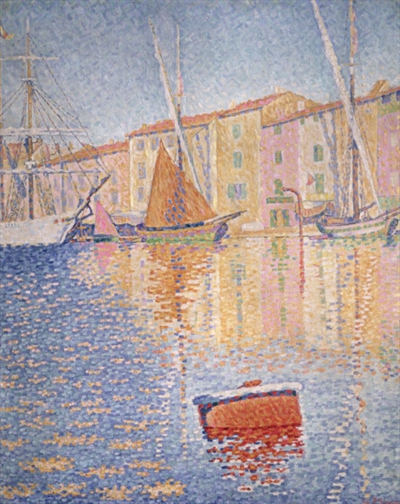Detail of The Red Buoy, Saint Tropez, 1895 by Paul Signac