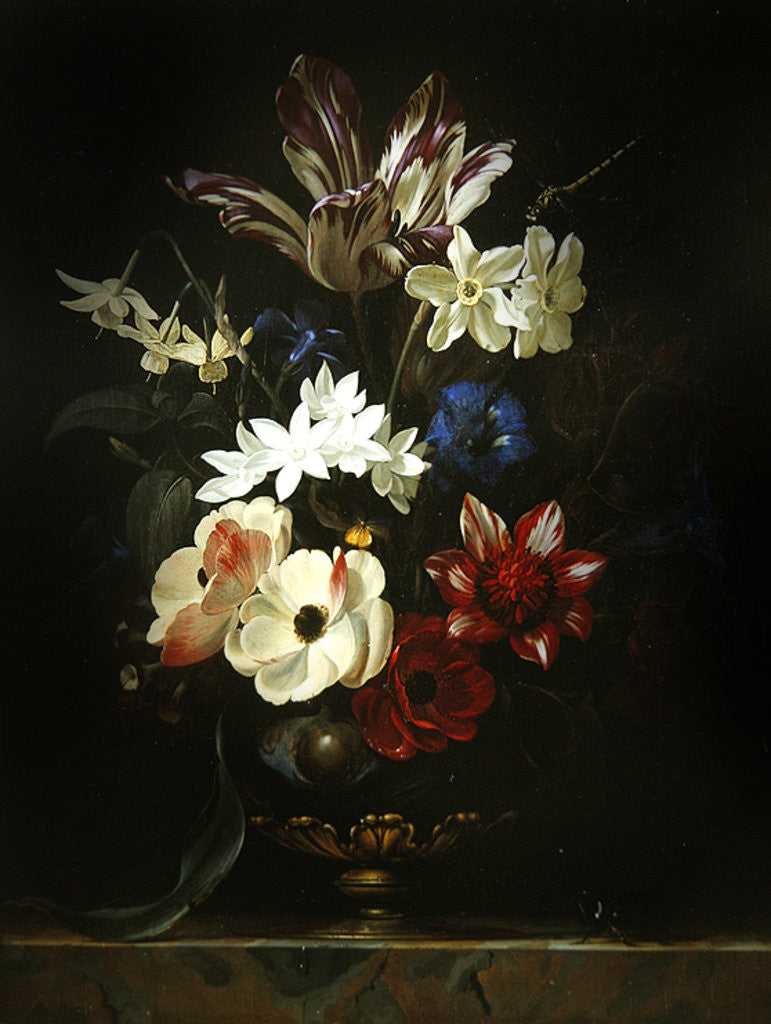 Detail of Still life with flowers by Willem van Aelst