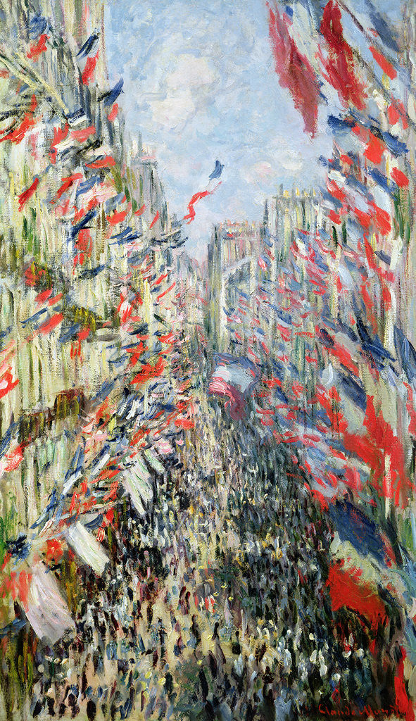 Detail of The Rue Montorgueil, Paris, Celebration of June 30 by Claude Monet
