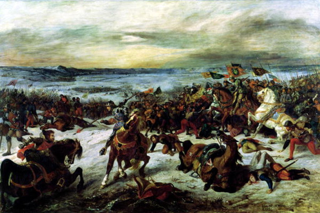 Detail of The Death of Charles the Bold at the Battle of Nancy, 5th January 1477 by Ferdinand Victor Eugene Delacroix