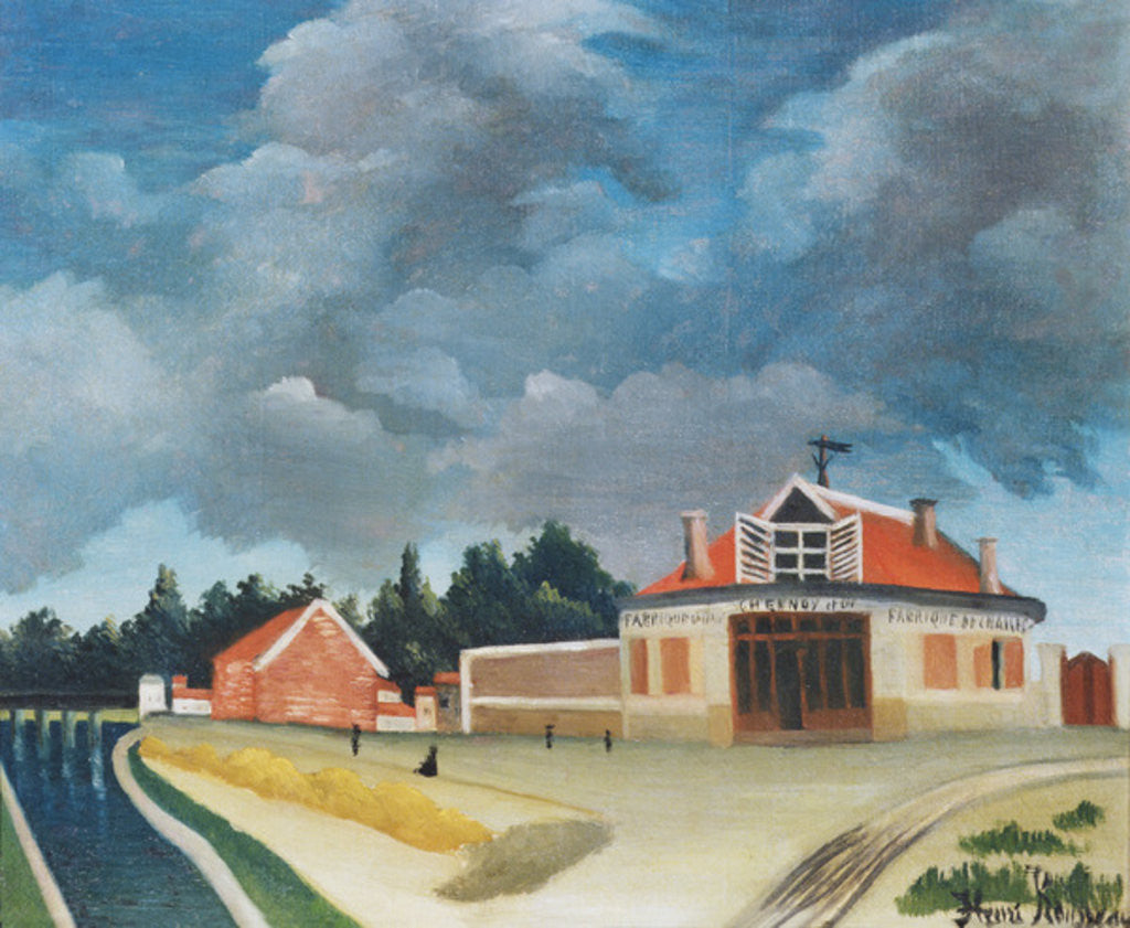 Detail of The chair factory at Alfortville by Henri J.F. Rousseau