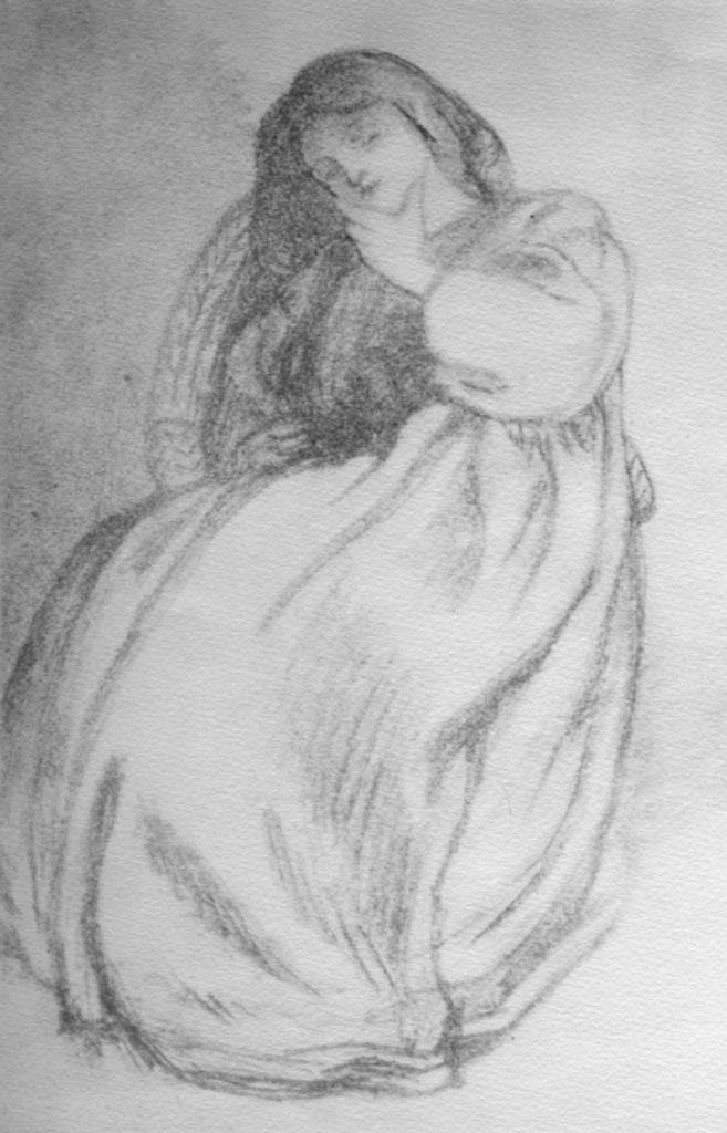 Detail of Elizabeth Siddal, c.1853 by Dante Gabriel Charles Rossetti