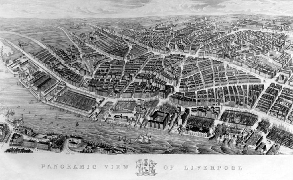 Detail of Panoramic View of Liverpool, after a watercolour by Ackerman, 1847 by English School