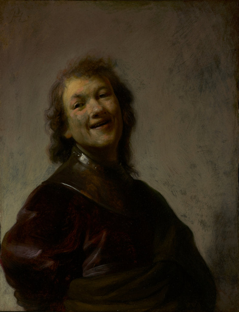 Detail of Rembrandt Laughing, c. 1628 by Rembrandt Harmensz. van Rijn
