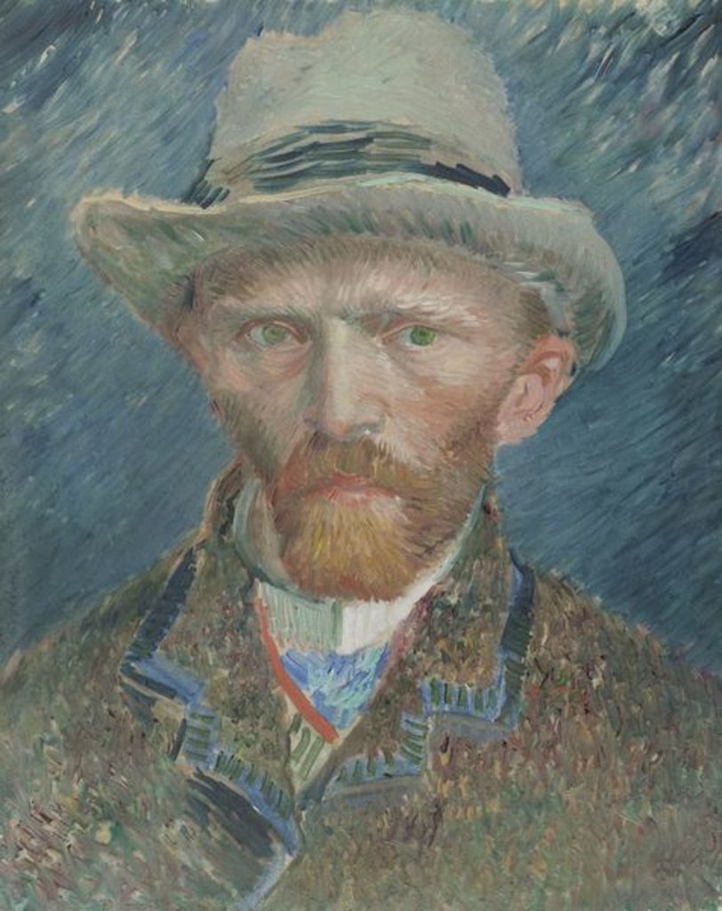 Detail of Self-portrait, 1887 by Vincent van Gogh