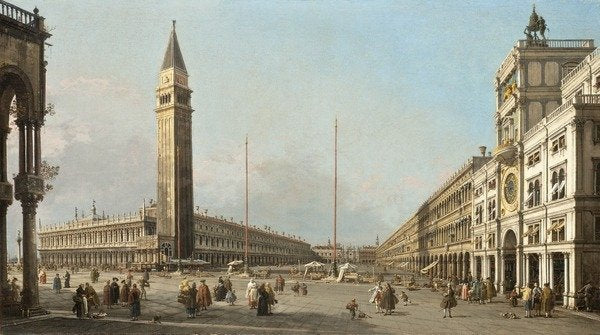 Detail of Piazza San Marco Looking South and West, 1763 by Canaletto