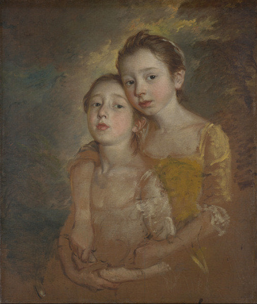 Detail of The Painter's Daughters with a Cat, c.1760-1 by Thomas Gainsborough