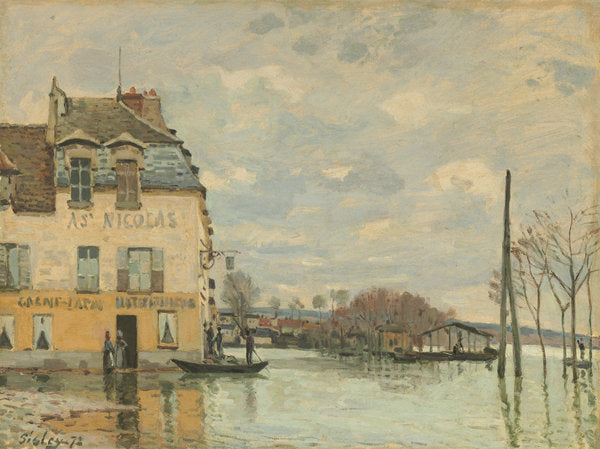 Detail of Flood at Port-Marly, 1872 by Alfred Sisley