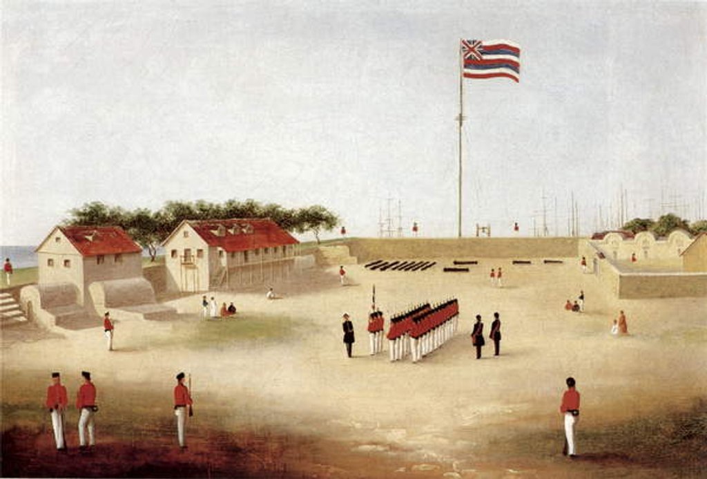 Detail of View of the Honolulu Fort, c.1853 by Paul Emmert