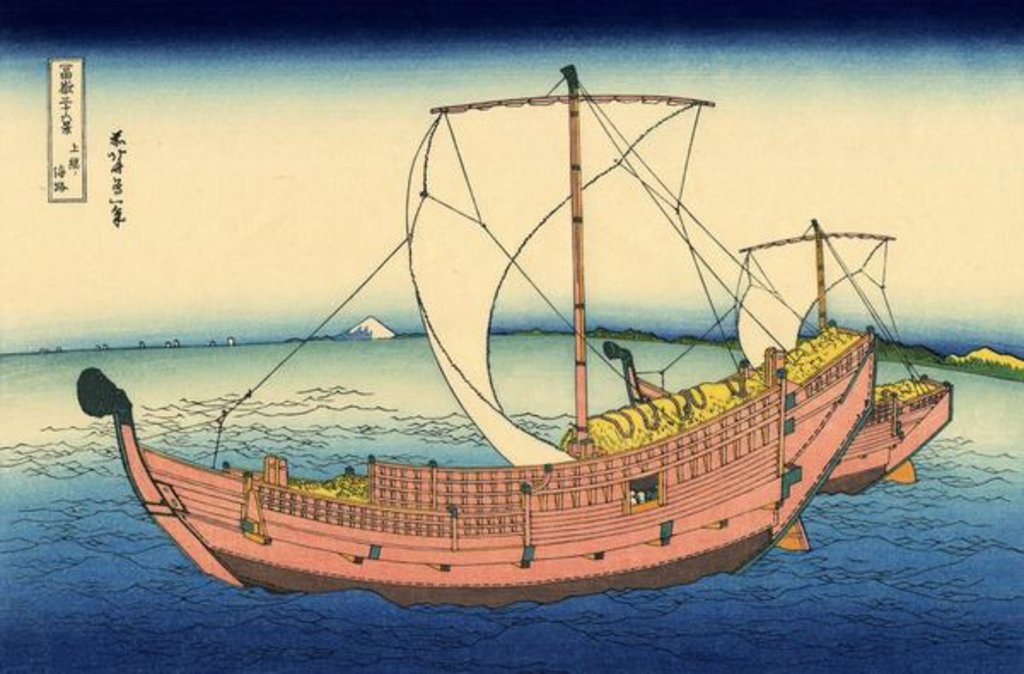 Detail of The Kazusa sea route, c.1830 by Katsushika Hokusai