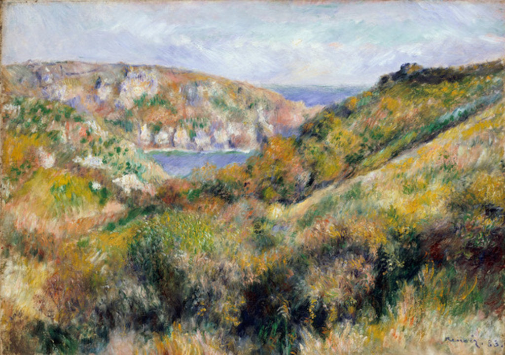 Detail of Hills around the Bay of Moulin Huet, Guernsey, 1883 by Pierre Auguste Renoir