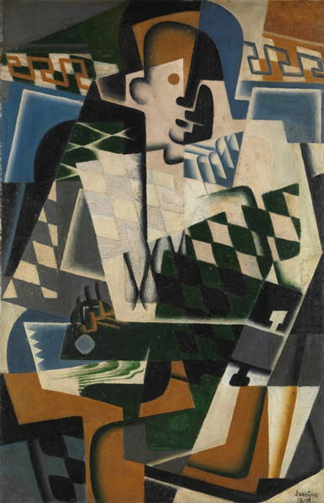 Detail of Harlequin with a Guitar, 1917 by Juan Gris