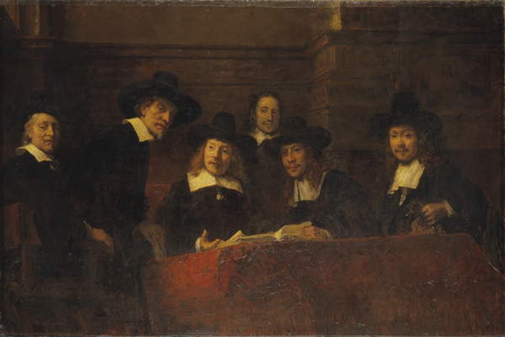 Detail of Staalmeesters, After Rembrandt, 1876-77 by Ernst Josephson