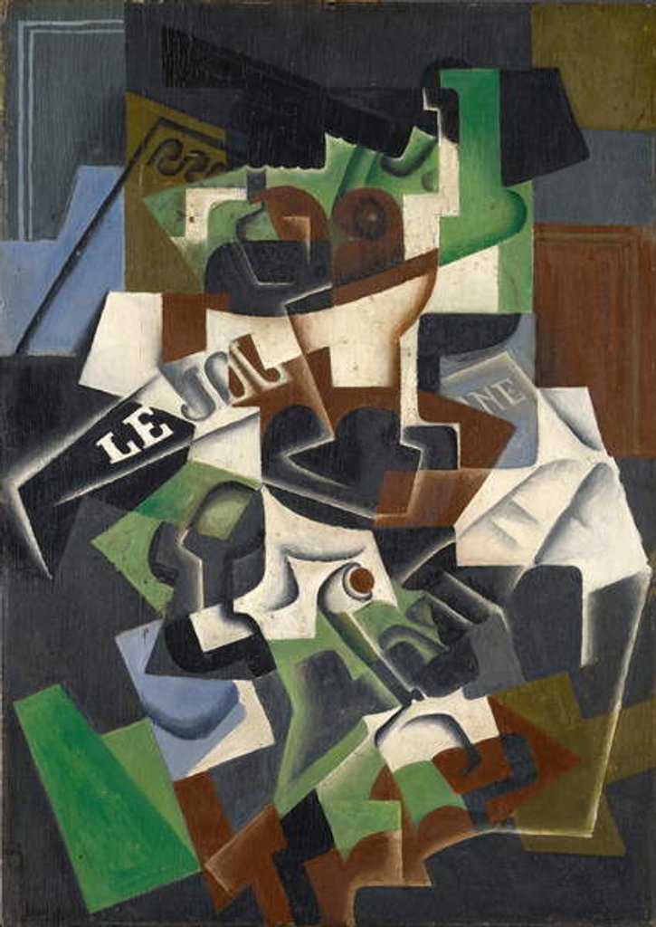 Detail of Fruit Bowl, Pipe and Journal, 1917 by Juan Gris