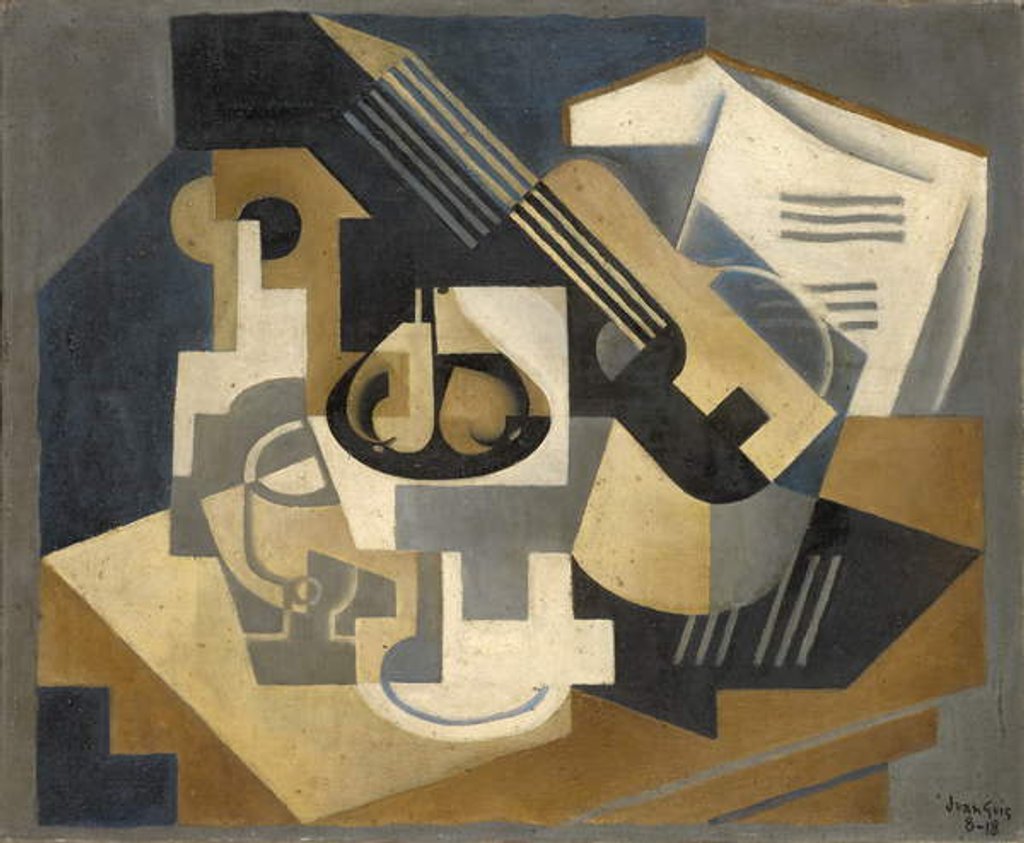Detail of Guitar and Fruit Bowl on a Table, 1918 by Juan Gris