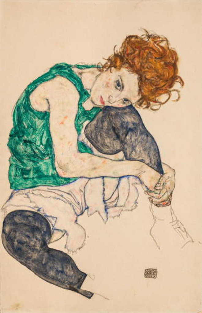 Detail of Seated Woman with Bent Knees, 1917 by Egon Schiele