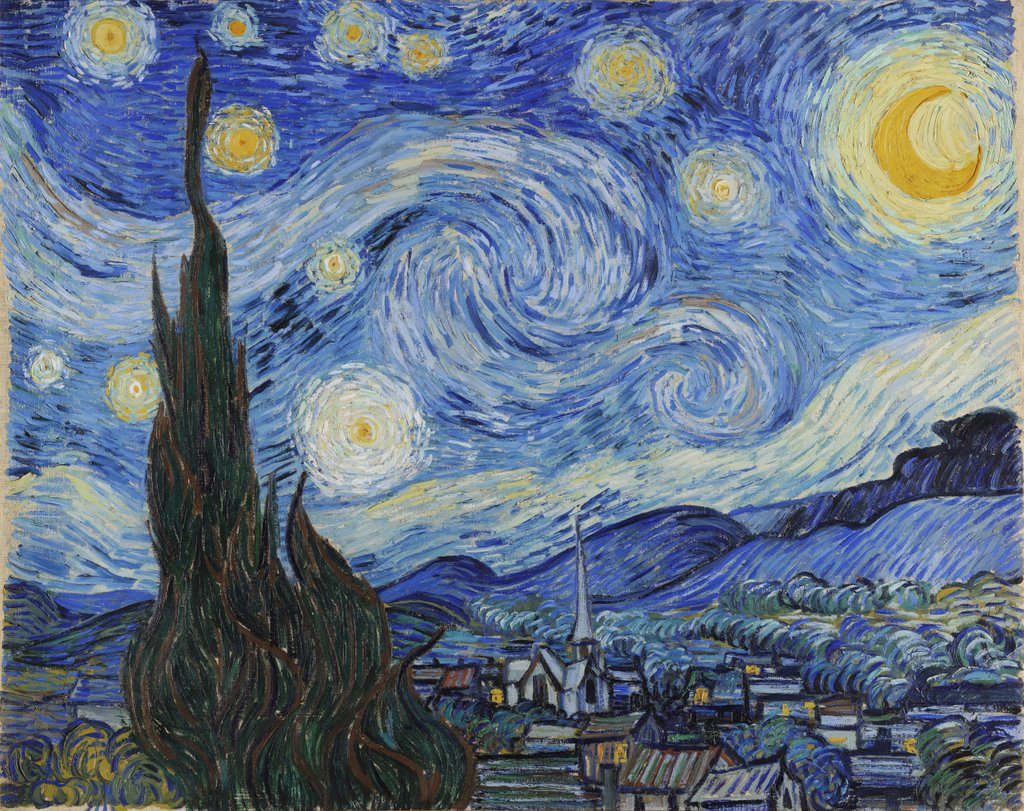 Detail of The Starry Night, June 1889 by Vincent van Gogh