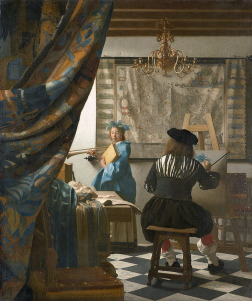 Detail of The Artist's Studio by Jan Vermeer