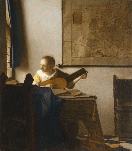 Detail of Woman with a Lute, c.1662-1663 by Jan Vermeer