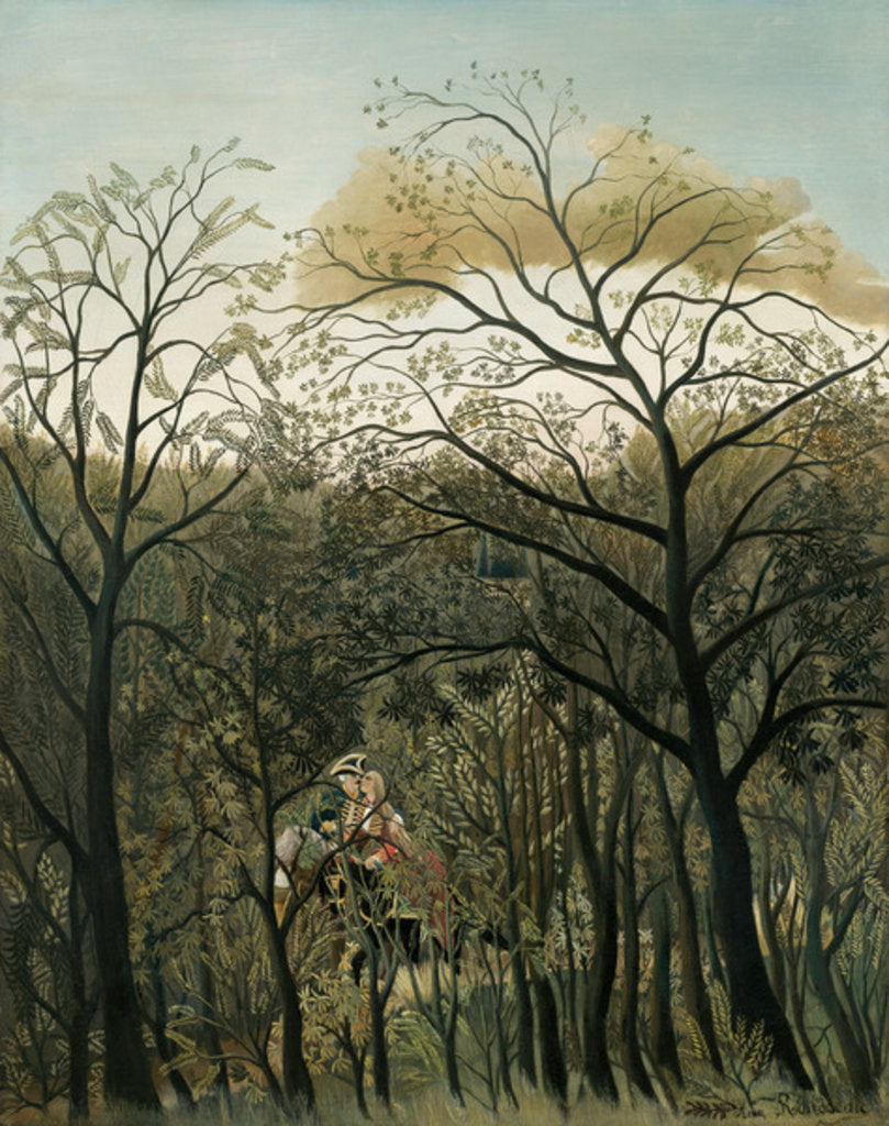 Detail of Rendezvous in the Forest, 1889 by Henri J.F. Rousseau