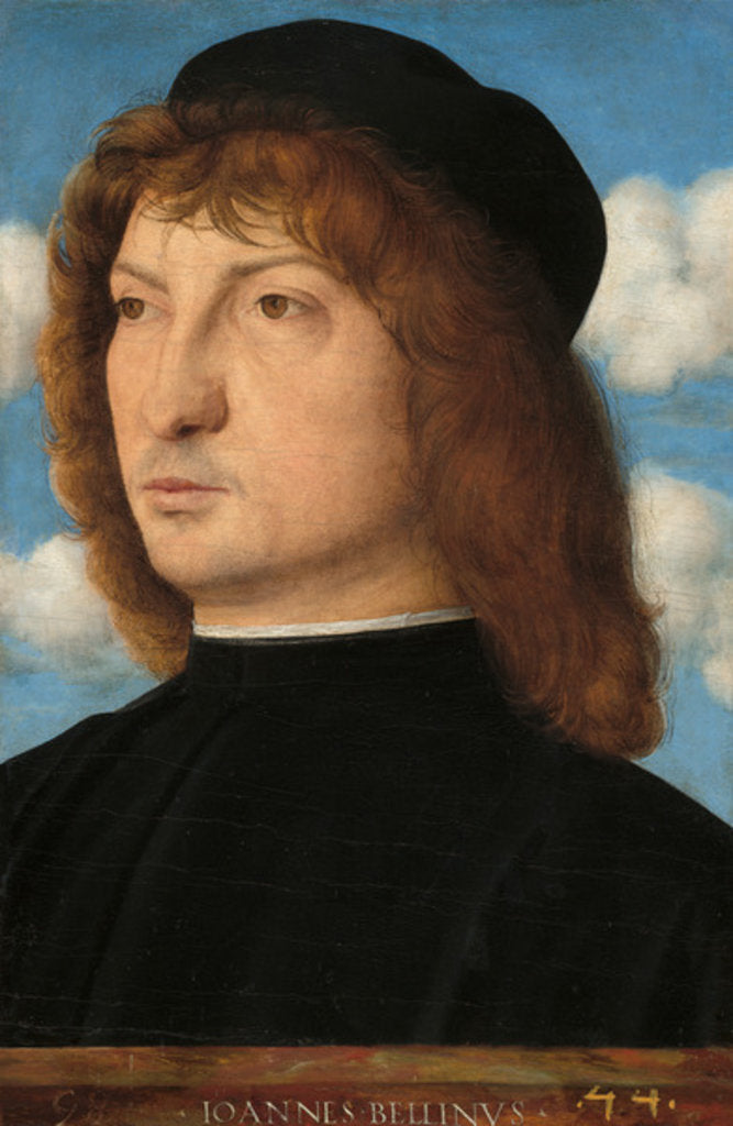 Detail of Portrait of a Venetian Gentleman, c.1500 by Giovanni Bellini