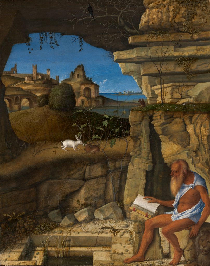 Detail of Saint Jerome Reading, 1505 by Giovanni Bellini